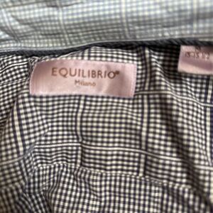 Men's Blue Checkered Dress Shirt